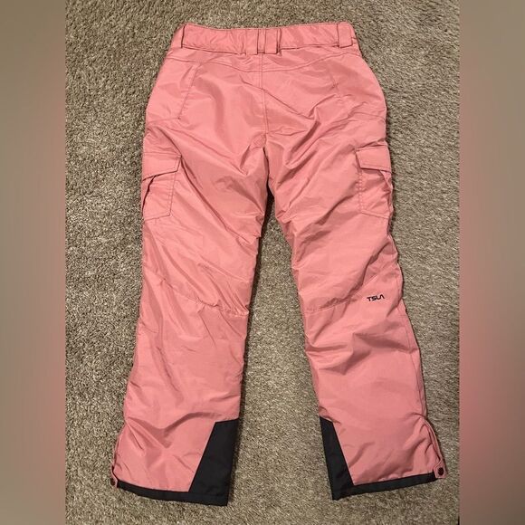 NEW TSLA Plum Winter Snow Pants Waterproof Insulated Hook Loop Waist NWT L Pink - Picture 8 of 8